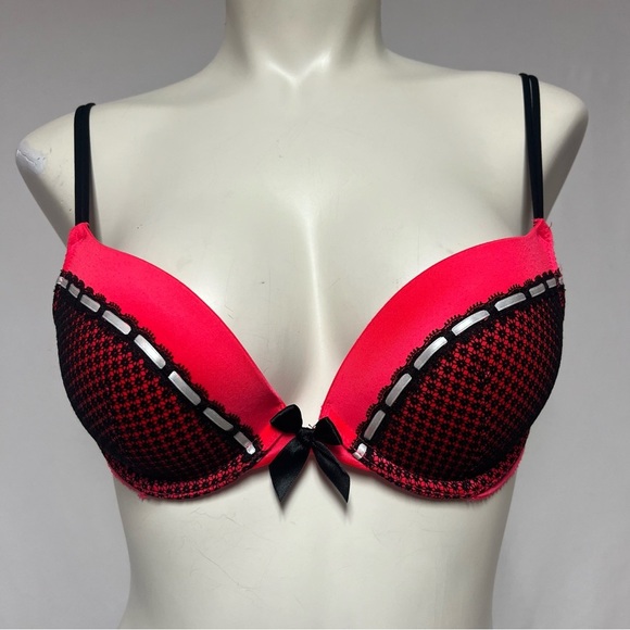 💕2/$35 💕 Victoria's Secret Neon Coral Very Sexy Pigeonnant Bra - Picture 1 of 8